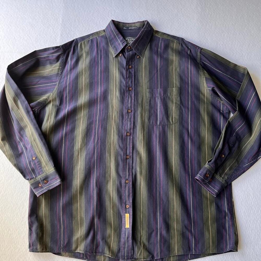 90's Grandpacore Striped Button Down Shirt